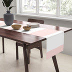 Pink Bubblegum Pop and White Wide Cabana Stripes Table Runner Gallery Image 2
