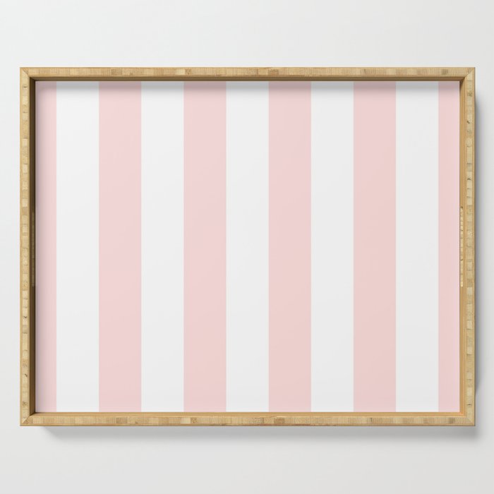 Pink Bubblegum Pop and White Wide Cabana Stripes Serving Tray Gallery Image 1