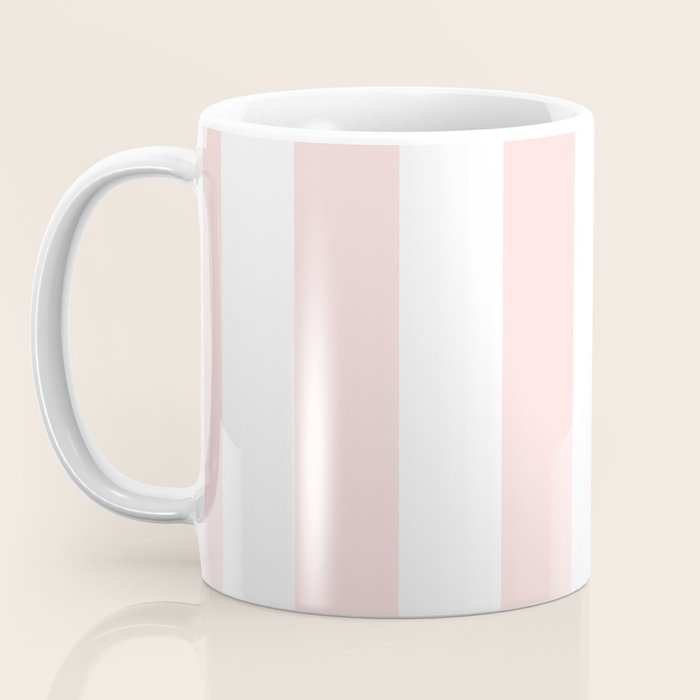 Pink Bubblegum Pop and White Wide Cabana Stripes Coffee Mug Gallery Image 3