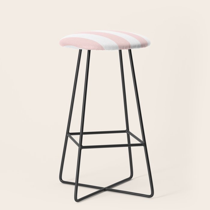 Pink Bubblegum Pop and White Wide Cabana Stripes Stool Gallery Image 1