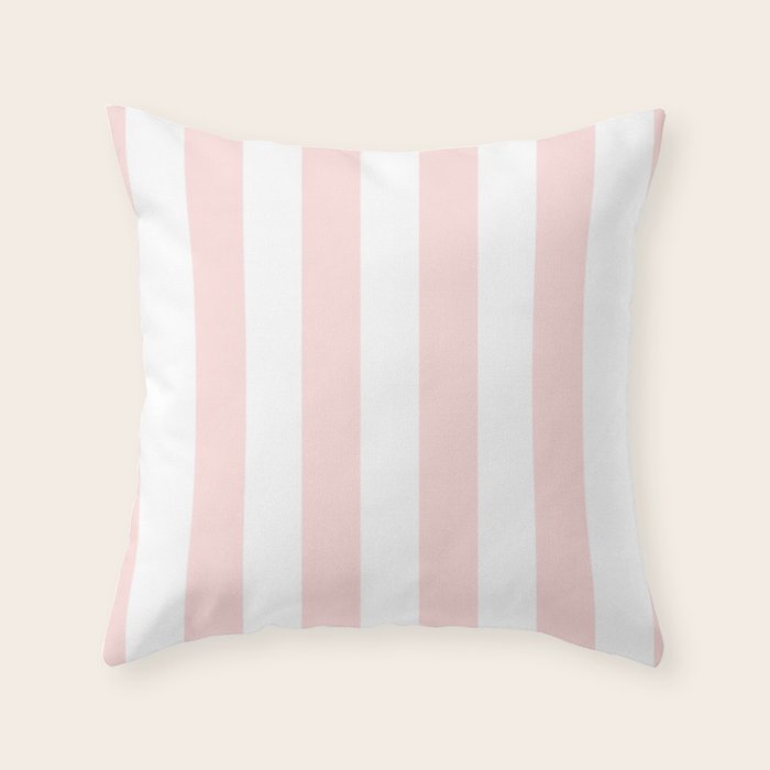 Pink Bubblegum Pop and White Wide Cabana Stripes Throw Pillow Gallery Image 1