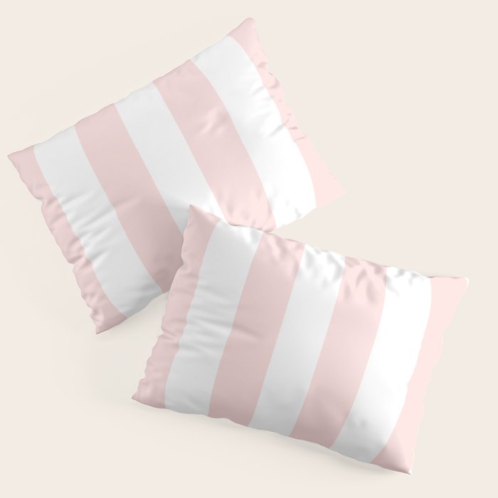 Pink Bubblegum Pop and White Wide Cabana Stripes Pillow Sham Gallery Image 3