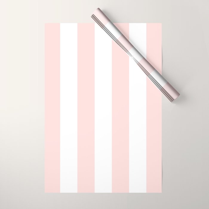 Pink Bubblegum Pop and White Wide Cabana Stripes Wrapping Paper Gallery Image 1