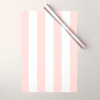 Pink Bubblegum Pop and White Wide Cabana Stripes Wrapping Paper Gallery Image 1