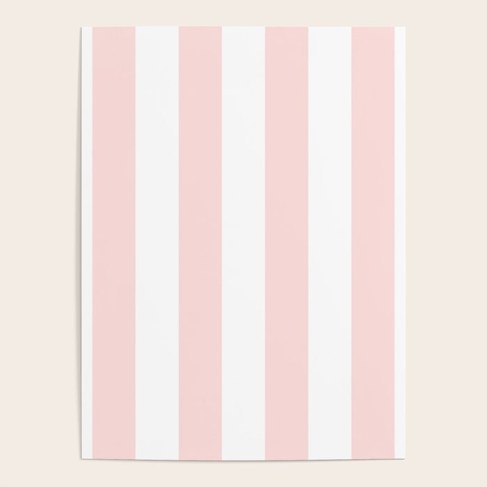 Pink Bubblegum Pop and White Wide Cabana Stripes Poster Gallery Image 1
