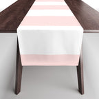 Pink Bubblegum Pop and White Wide Cabana Stripes Table Runner Gallery Image 1