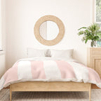 Pink Bubblegum Pop and White Wide Cabana Stripes Duvet Cover Gallery Image 3