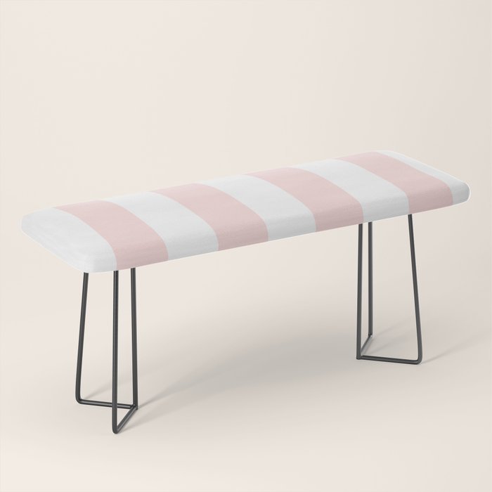 Pink Bubblegum Pop and White Wide Cabana Stripes Bench Gallery Image 1