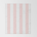 Pink Bubblegum Pop and White Wide Cabana Stripes Throw Blanket Gallery Image 2