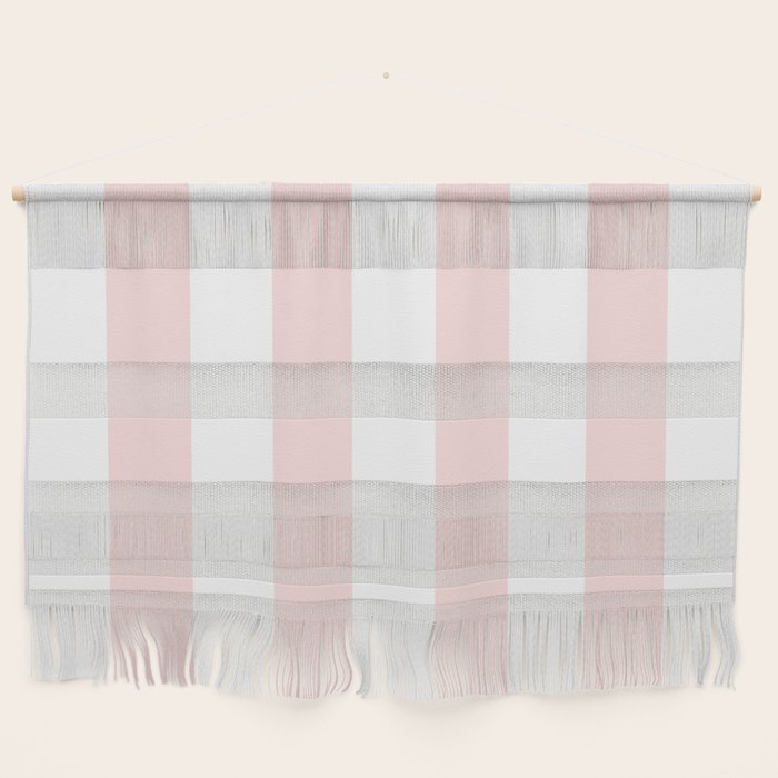 Pink Bubblegum Pop and White Wide Cabana Stripes Wall Hanging Gallery Image 1