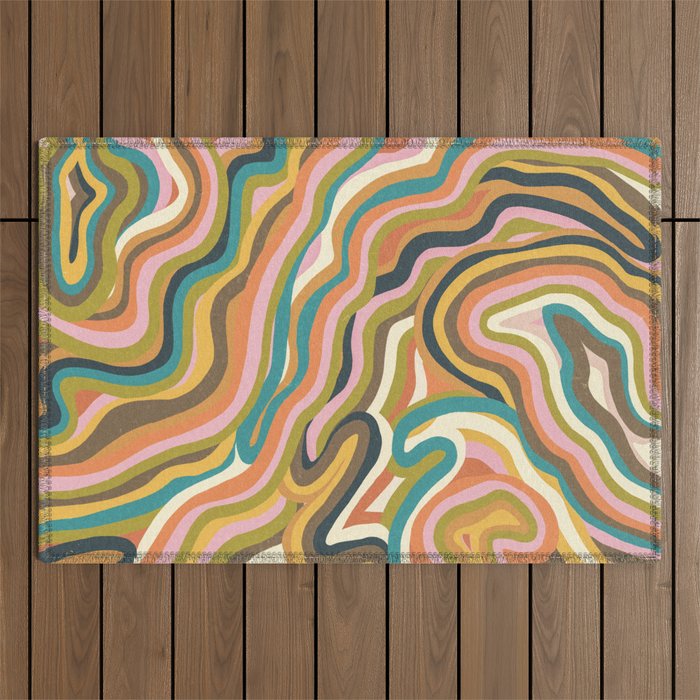 Rainbow Marble Outdoor Rug Gallery Image 1