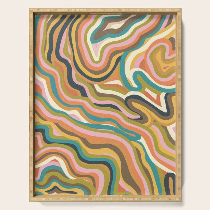 Rainbow Marble Serving Tray Gallery Image 1