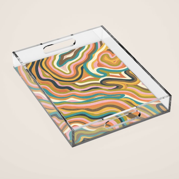 Rainbow Marble Acrylic Tray Gallery Image 1