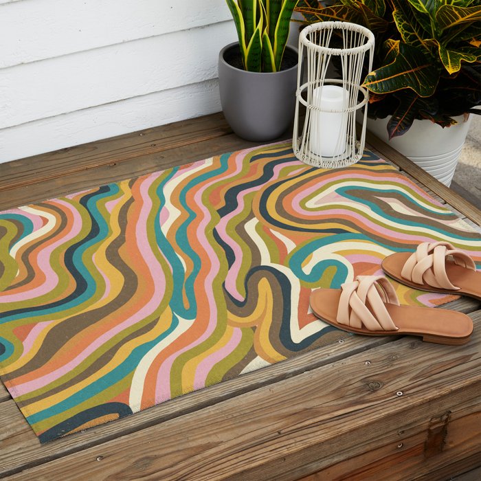 Rainbow Marble Outdoor Rug Gallery Image 2