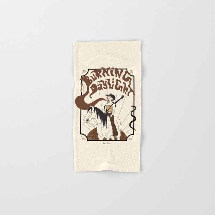 Burning Daylight - Black, Cream, Rust Bath Towel Gallery Image 1