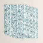 Turquoise herringbone - watercolor Wrapping Paper Gallery Image 3