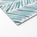 Turquoise herringbone - watercolor Welcome Mat Gallery Image 2