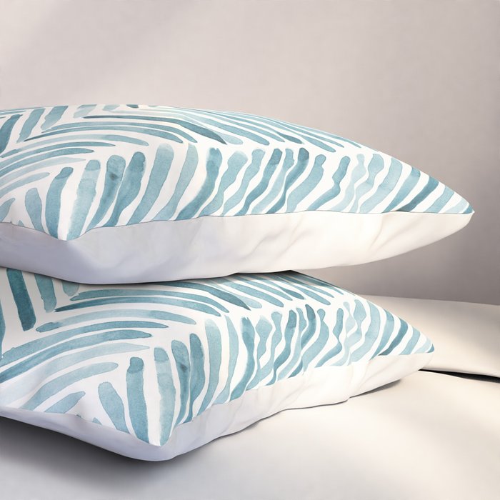 Turquoise herringbone - watercolor Pillow Sham Gallery Image 3