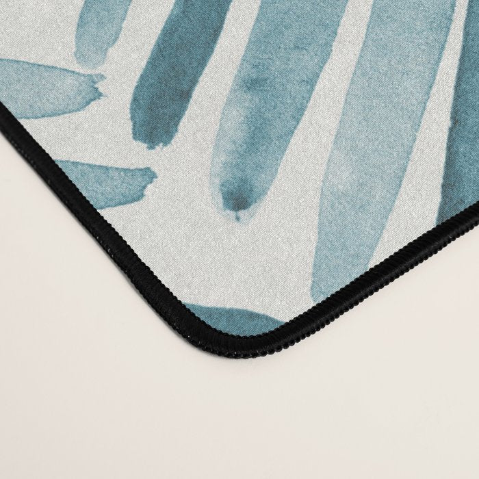 Turquoise herringbone - watercolor Desk Mat Gallery Image 4