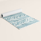 Turquoise herringbone - watercolor Yoga Mat Gallery Image 2