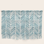 Turquoise herringbone - watercolor Wall Hanging Gallery Image 1
