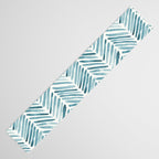 Turquoise herringbone - watercolor Table Runner Gallery Image 3