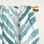 Turquoise herringbone - watercolor Window Curtain Gallery Image 2