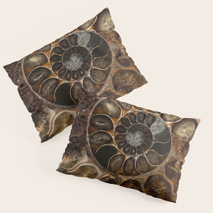 Earth treasures - Fossil in brown tones Pillow Sham Gallery Image 1