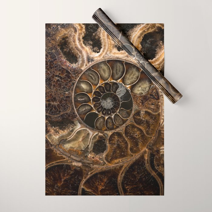 Earth treasures - Fossil in brown tones Wrapping Paper Gallery Image 1