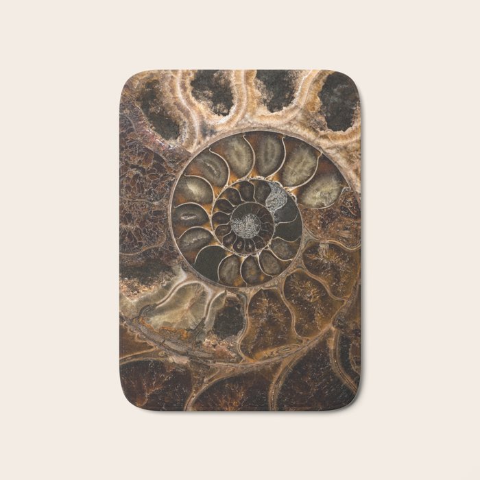 Earth treasures - Fossil in brown tones Bath Mat Gallery Image 1