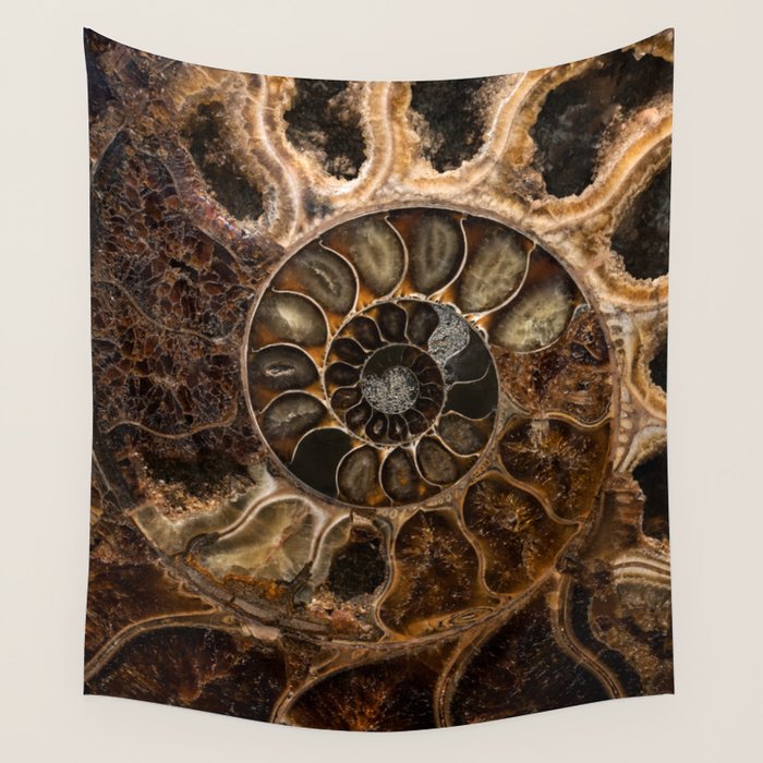 Earth treasures - Fossil in brown tones Wall Tapestry Gallery Image 4