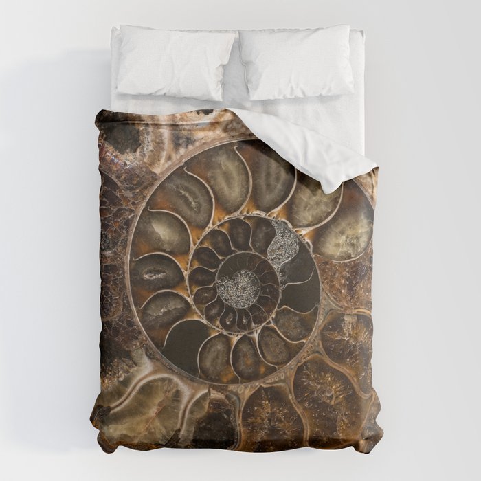 Earth treasures - Fossil in brown tones Duvet Cover