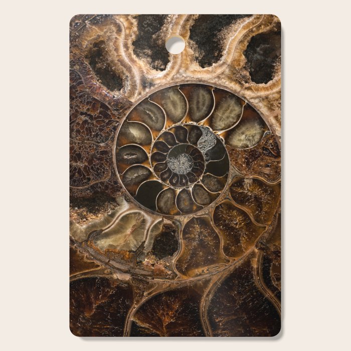 Earth treasures - Fossil in brown tones Cutting Board Gallery Image 1