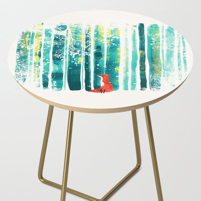 Fox in quiet forest Side Table Gallery Image 2