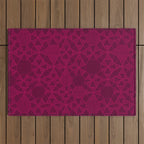 Abstract Minimalism in Raspberry Outdoor Rug Gallery Image 1