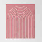 Minimal Arch XXIX Coral Pink Modern Geometric Lines Throw Blanket Gallery Image 2
