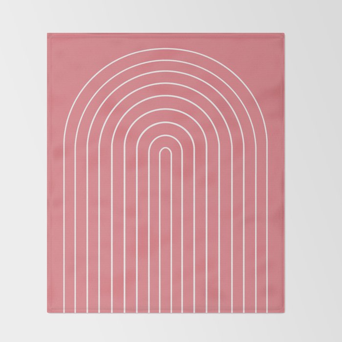 Minimal Arch XXIX Coral Pink Modern Geometric Lines Throw Blanket Gallery Image 2