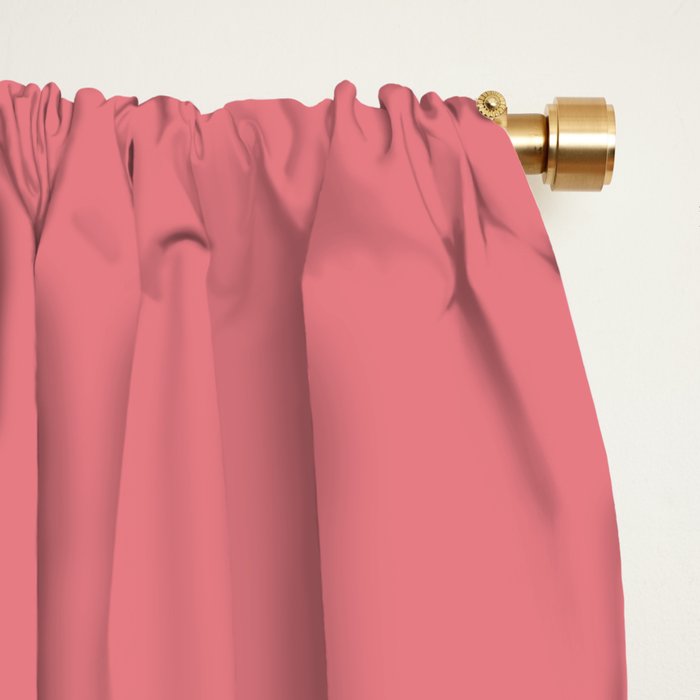 Minimal Arch XXIX Coral Pink Modern Geometric Lines Window Curtain Gallery Image 2
