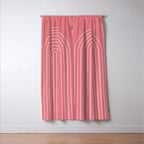 Minimal Arch XXIX Coral Pink Modern Geometric Lines Window Curtain Gallery Image 3