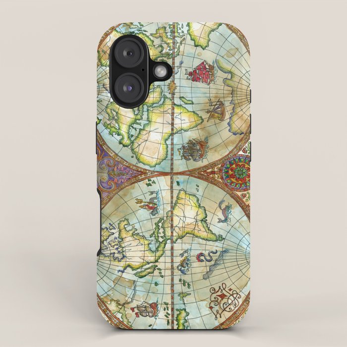 Magical Antique World Map  iPhone Case Gallery Image 1