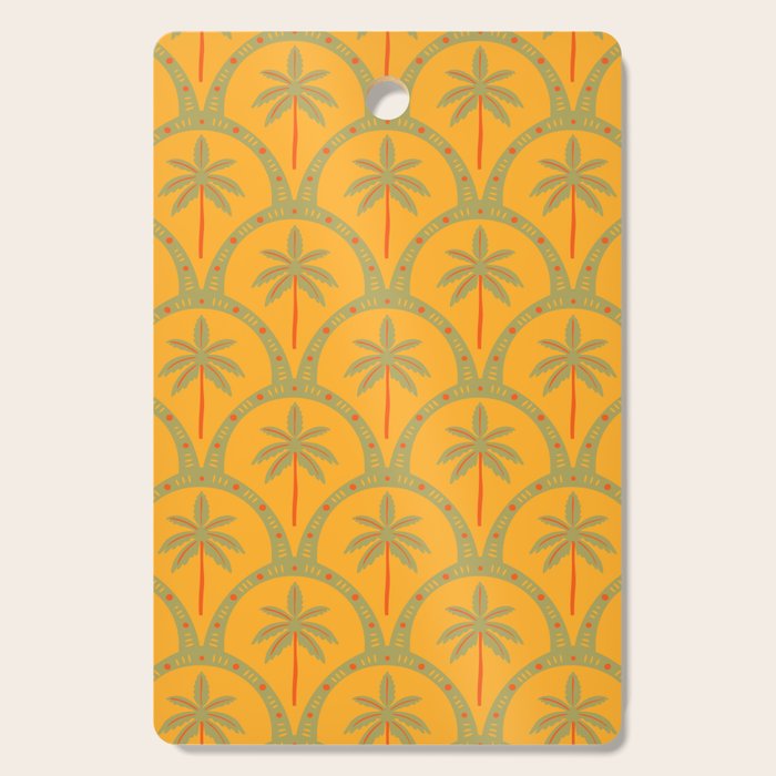 Vintage summer palm tree art pattern Cutting Board Gallery Image 1