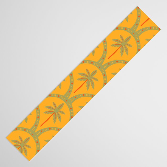 Vintage summer palm tree art pattern Table Runner Gallery Image 3