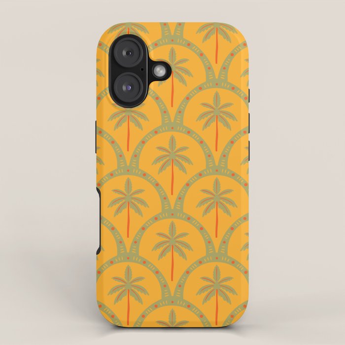 Vintage summer palm tree art pattern iPhone Case Gallery Image 1