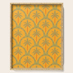 Vintage summer palm tree art pattern Serving Tray Gallery Image 1