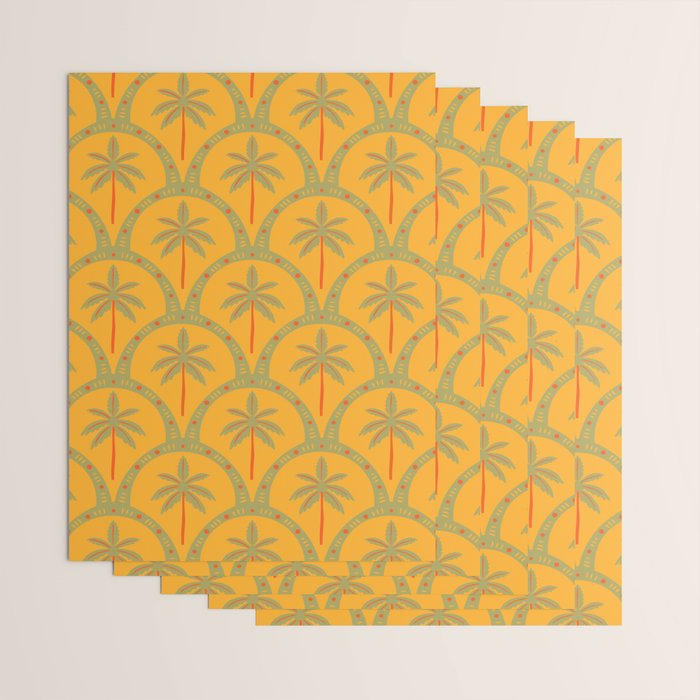 Vintage summer palm tree art pattern Wrapping Paper Gallery Image 3