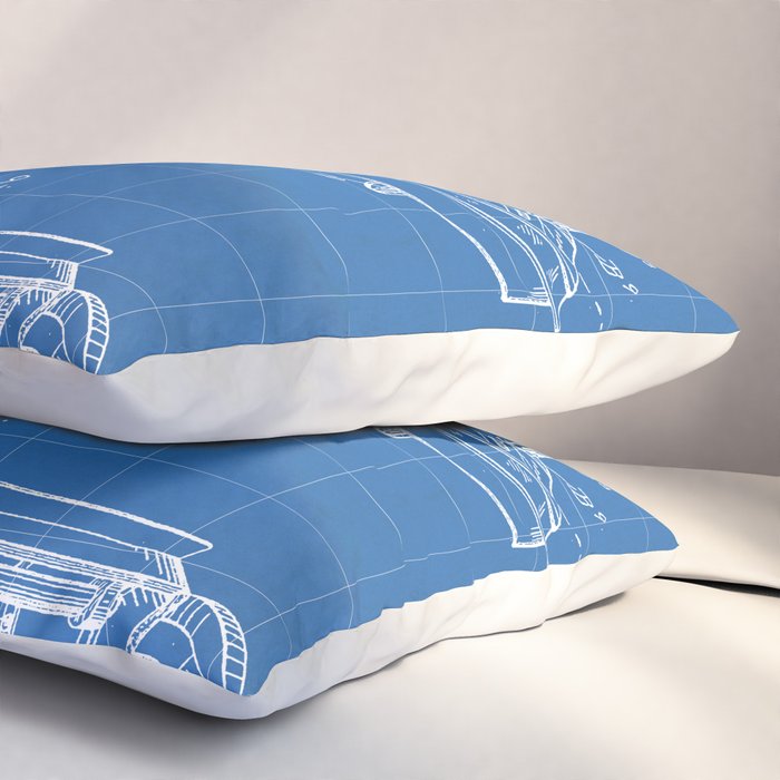 Sewing Machine Patent - Seamstress Craft Sewing Room Art - Blueprint Pillow Sham Gallery Image 3