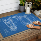 Sewing Machine Patent - Seamstress Craft Sewing Room Art - Blueprint Outdoor Rug Gallery Image 2