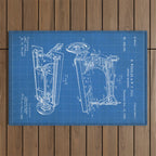 Sewing Machine Patent - Seamstress Craft Sewing Room Art - Blueprint Outdoor Rug Gallery Image 1