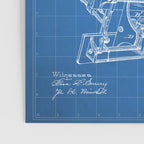 Sewing Machine Patent - Seamstress Craft Sewing Room Art - Blueprint Poster Gallery Image 3