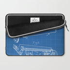 Sewing Machine Patent - Seamstress Craft Sewing Room Art - Blueprint Laptop Sleeve Gallery Image 2